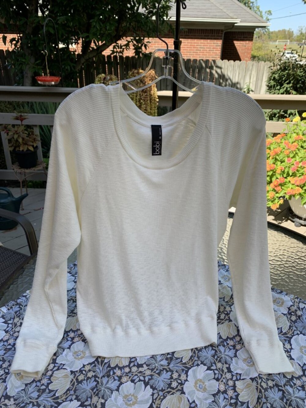 Bobi Los Angeles Long Sleeve Cream Top XS Like New